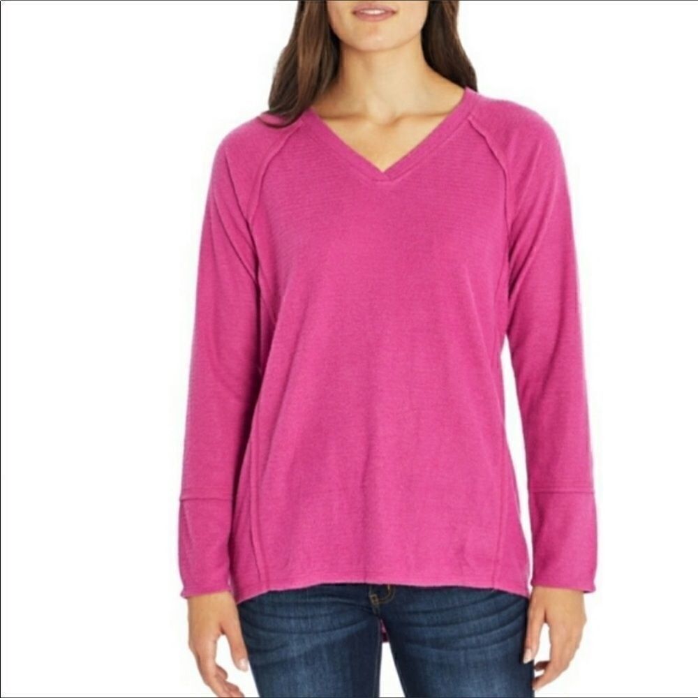 Wildfox Haley Brushed Purple V-Neck, Small‎
